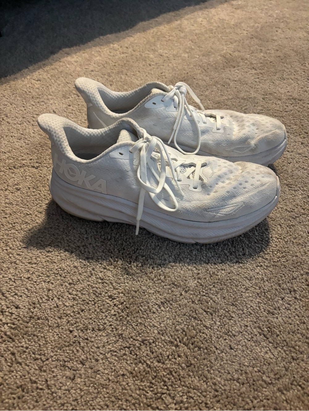 Hoka One One White Women's Cushioned Running Shoes